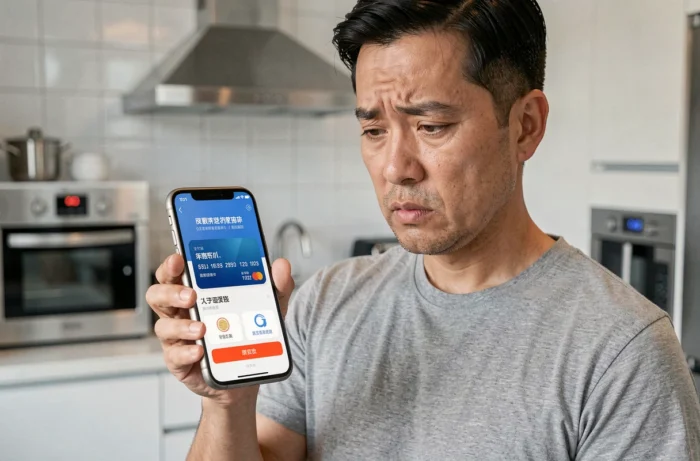 Homme tenant un smartphone affichant une confirmation de paiement sur un site chinois sans vérification 3D Secure